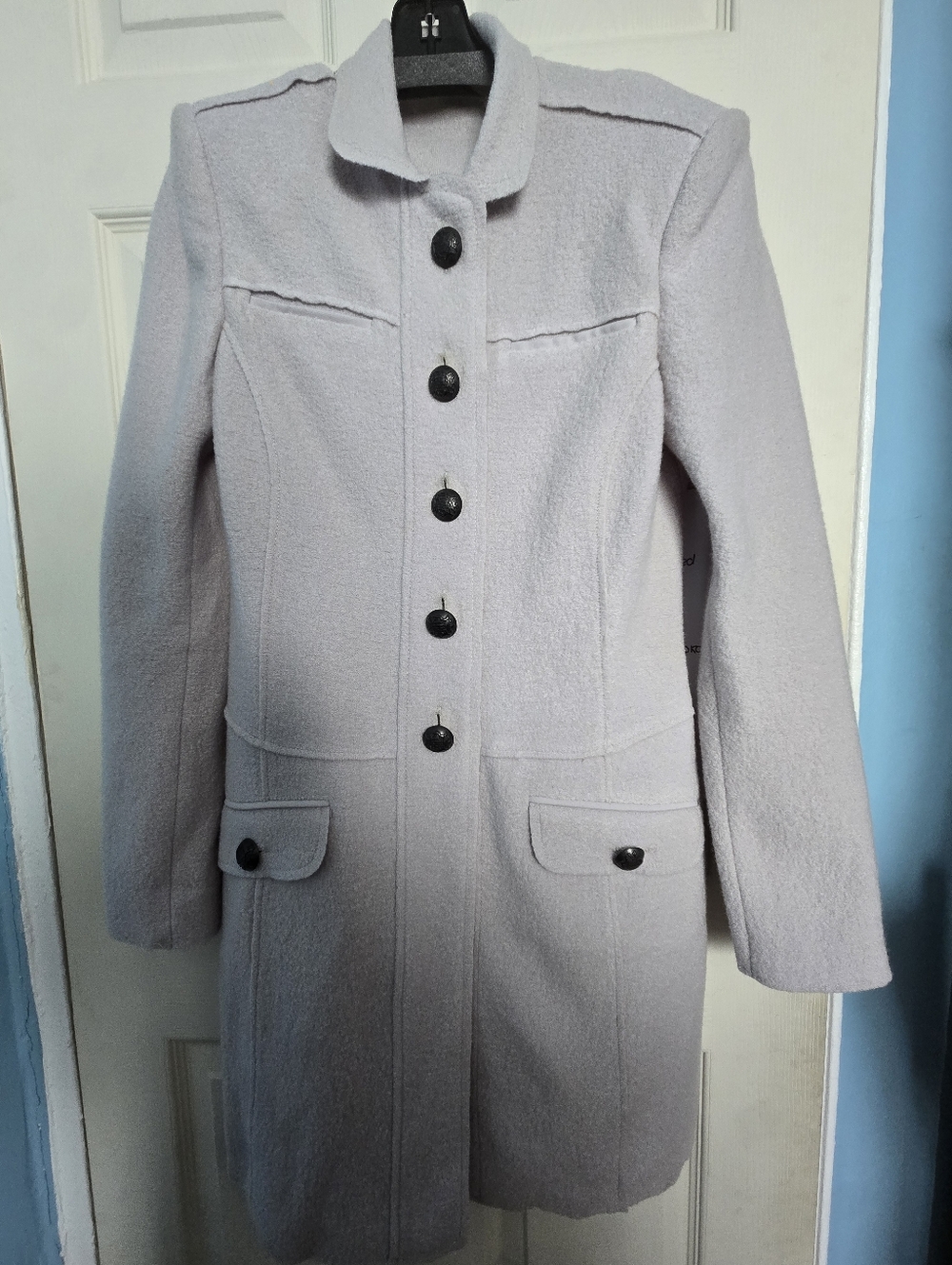 Women's Lilac Single-Breasted Wool Coat Size (EU 42) US 8
